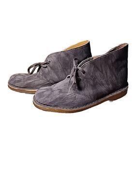 Clarks Originals Women's Gray Suede Ankle Boots Style US Size 9 M Excellent